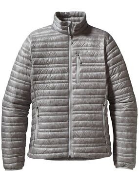 Patagonia Ultralight Down Jacket size Large Grey Zipper Closure Pockets